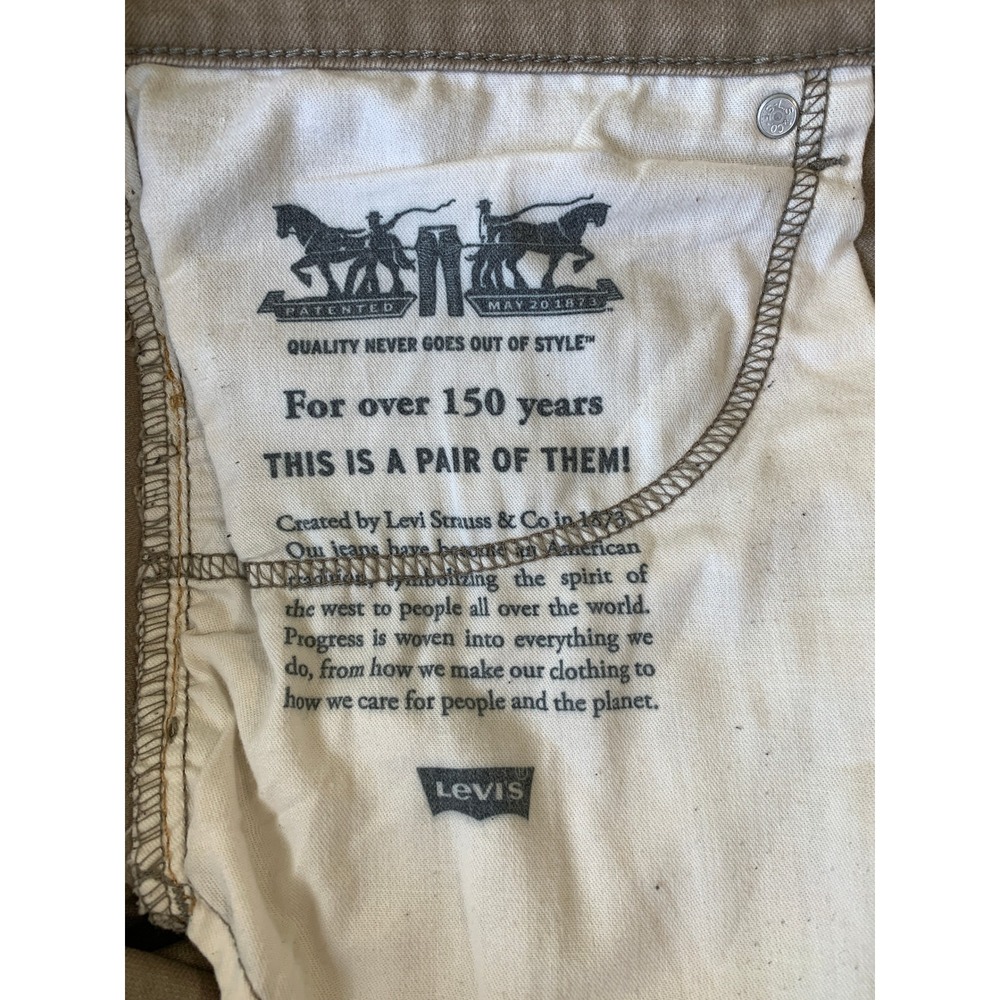 Levis 505 Jean Mens 38x32 Beige Tan Regular Fit Straight Leg Cotton Denim Pants - Picture 14 of 16